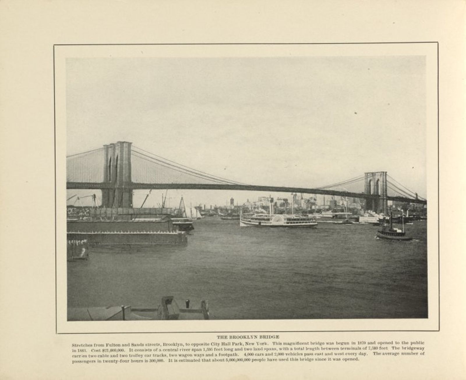 Historical photograph of Brooklyn Bridge